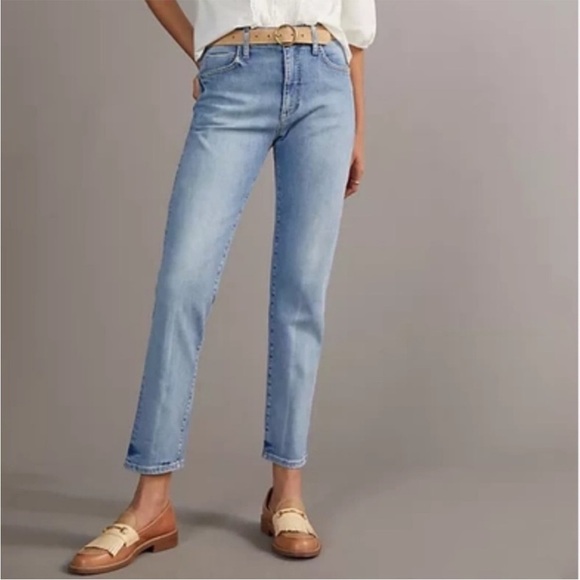 Anthropologie Pilcro High-Rise Twist-Seam Slim Boyfriend Jeans Light Wash 27 - Picture 11 of 16
